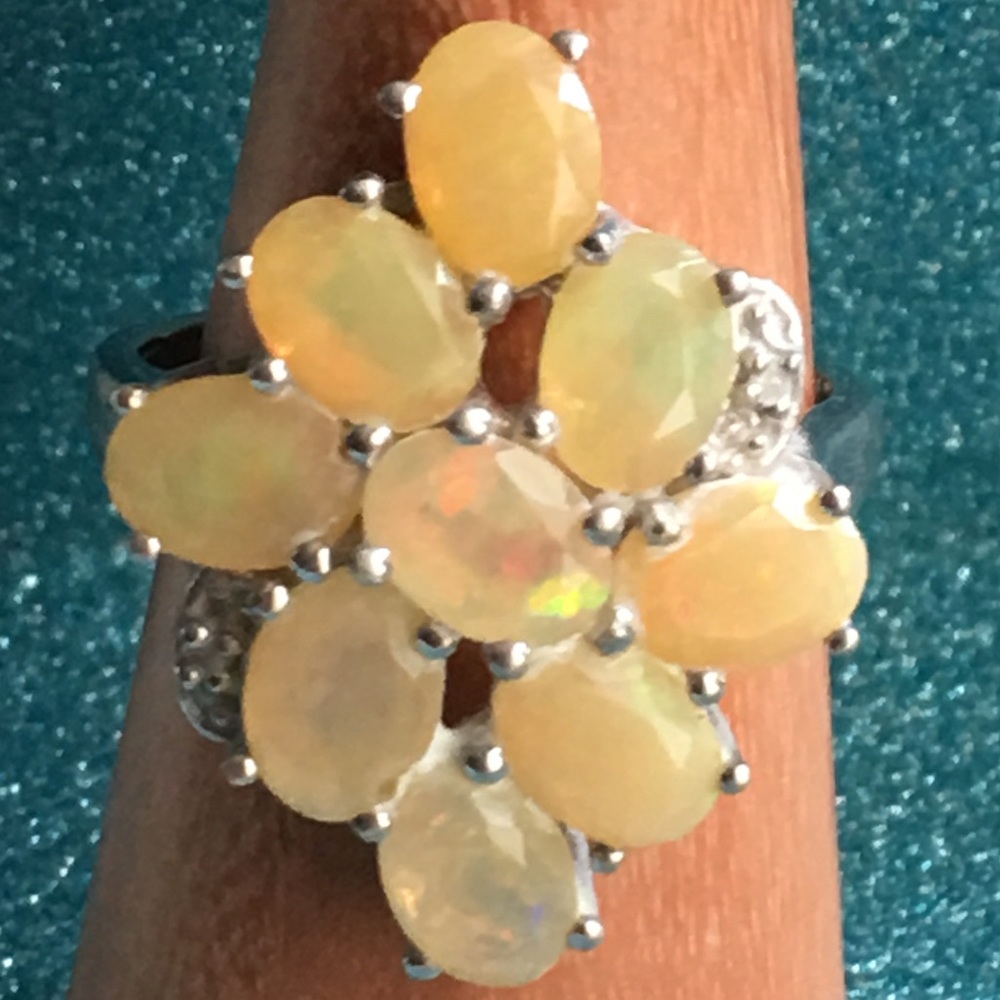 Ethiopian Opal/Diamond Ring